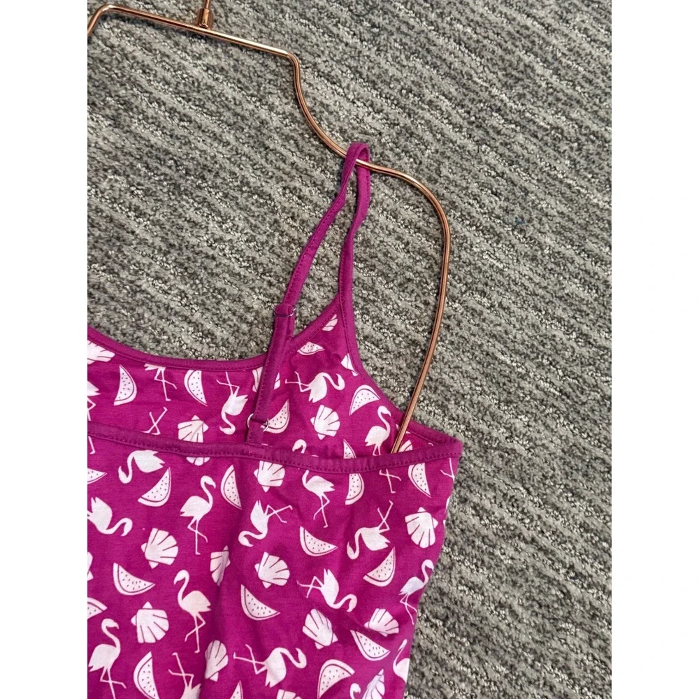 Cosa Bella‎ Girls Tropical Flamingo Romper Pajamas with Drawstring size M